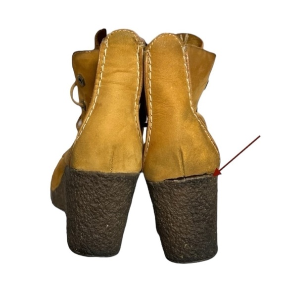 🌻Timberland Wheat Leather Wedge Ankle Booties Womens Size 9.5 - Picture 12 of 13